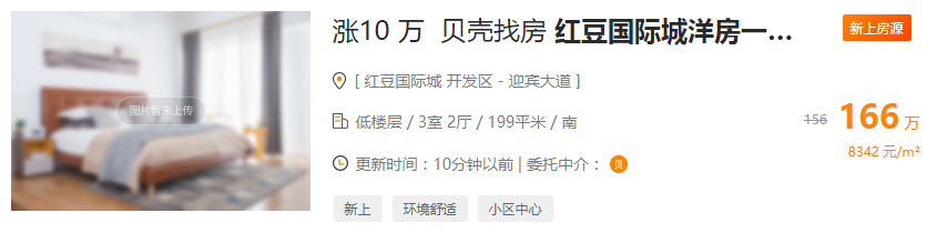 红豆国际城涨10万.png